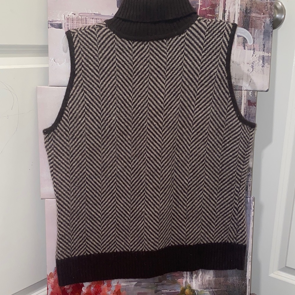Rafaella Brown and Cream Knit Sweater vest